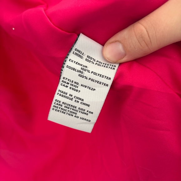 Kate Spade Houndstooth Raincoat Pink Lining Black White Trench Jacket Size Med - Picture 10 of 16